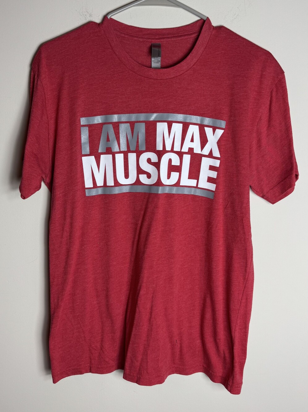 Next Level Large Red I AM MAX MUSCLE Graphic Tee T-Shirt